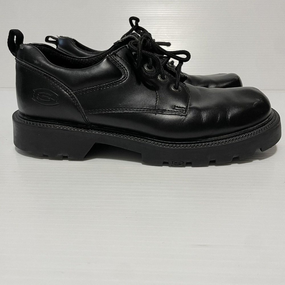 Skechers Shoes Mens Size 11 Leather Upper Platform Lace Up Chunky Y2K Square Toe